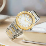 Versace Hellenyium Silver Dial Two Tone Steel Strap Watch for Women - VEVH00620