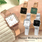 Daniel Wellington Quadro Studio White Dial Rose Gold Mesh Strap Watch For Women - DW00100517