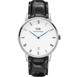 Daniel Wellington Dapper Reading Quartz White Dial Black Leather Strap Watch For Women - DW00100117