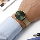 Daniel Wellington Petite Emerald Green Dial Gold Mesh Strap Watch For Women - DW00100481