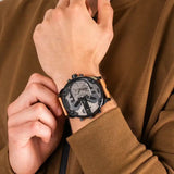 Diesel Mr. Daddy 2.0 Chronograph Grey Dial Brown Leather Strap Watch For Men - DZ7406