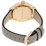 Burberry The Classic Quartz Grey Dial Grey Leather Strap Watch For Women - BU10119