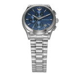 Emporio Armani Renato Chronograph Blue Dial Silver Steel Strap Watch For Men - AR11528