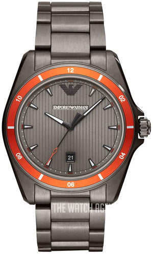 Emporio Armani Sigma Quartz Grey Dial Grey Steel Strap Watch For Men - AR11178