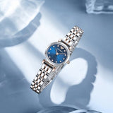 Emporio Armani Gianni T Bar Quartz Blue Dial Two Tone Steel Strap Watch For Women - AR11222