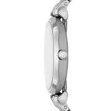 Emporio Armani Gianni T-Bar Quartz Blue Dial Silver Steel Strap Watch For Women - AR11594
