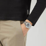 Emporio Armani Meccanico Automatic Silver Dial Silver Steel Strap Watch for Men - AR60006