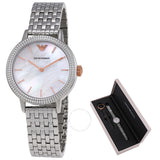 Emporio Armani Interchangeable Mother of Pearl Dial Silver Steel Strap Watch For Women - AR80020