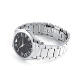 Emporio Armani Valente Quartz Black Dial Silver Steel Strap Watch For Men - AR11086