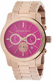 Michael Kors Runway Pink Dial Rose Gold Steel Strap Watch for Women - MK5931