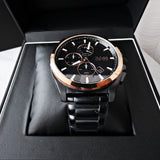 Hugo Boss Grandmaster Chronograph Black Dial Black Steel Strap Watch for Men - 1513885