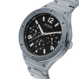 Guess Scope Black Dial Silver Steel Strap Watch for Men - GW0454G1