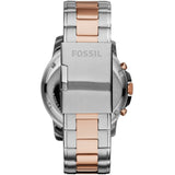 Fossil Grant Chronograph Blue Dial Two Tone Steel Strap Watch for Men - FS5024