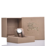 Burberry Utilitarian White Dial Pink Leather Strap Watch for Women - BU7847