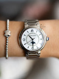 Maurice Lacroix Fiaba Moonphase White Mother of Pearl Dial Silver Steel Strap Watch for Women - FA1084-SS002-170-1