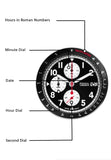 Fossil Sport Tourer Chronograph Black Dial Silver Steel Strap Watch for Men - FS6045
