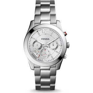 Fossil Boyfriend Multifunction Silver Dial Silver Steel Strap Watch for Women - ES3883
