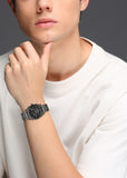 Fossil Machine Chronograph Black Dial Grey Steel Strap Watch for Men - FS4662