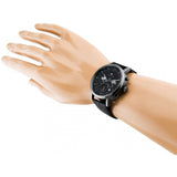 Tommy Hilfiger Evan Black Dial Black Leather Strap Watch for Men - 1710395