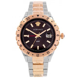 Versace Hellenyium GMT Black Dial Two Tone Steel Strap Watch for Men - V11040015