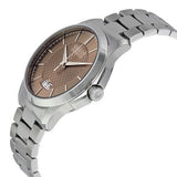 Gucci G Timeless Automatic Brown Dial Silver Steel Strap Watch For Women - YA126431A