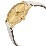Gucci G Timeless Quartz Gold Dial Beige Leather Strap Watch For Women - YA1264180