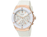 Guess Athena White Dial White Rubber Strap Watch For Women - GW0030L3