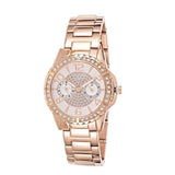 Guess Sassy Quartz White Dial Rose Gold Steel Strap Watch For Women - W0705L3