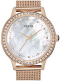 Guess Chelsea Mother of Pearl White Dial Rose Gold Mesh Strap Watch For Women - W0647L2