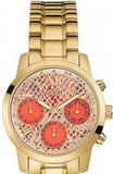Guess Mini Sunrise Quartz Analog Orange Dial Gold Steel Strap Watch For Women - W0448L7