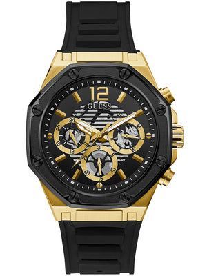 Guess Momentum Black Dial Black Rubber Strap Watch for Men - GW0263G1