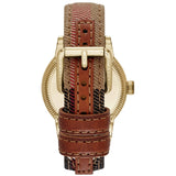 Burberry Utilitarian White Dial Multicolor Leather Strap Watch for Women - BU7853