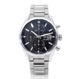 Tag Heuer Carrera Automatic Chronograph Black Dial Silver Steel Strap Watch for Men - CBK2110.BA0715
