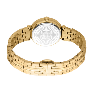 Just Cavalli Chiarezza Snake Core Red Dial Gold Steel Strap Watch for Women - RC5L078M0035
