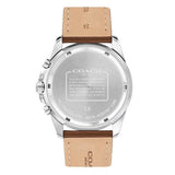 Coach Kent Chronograph Blue Dial Brown Leather Strap Watch for Men - 14602560