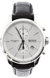 Hugo Boss Jet Chronograph White Dial Black Leather Strap Watch for Men - 1513282