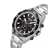 Hugo Boss Intensity Chronograph Black Dial Silver Steel Strap Watch For Men - 1513680