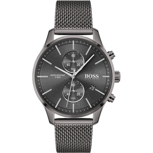 Hugo Boss Associate Chronograph Grey Dial Grey Mesh Bracelet Watch for Men - 1513870
