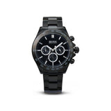 Hugo Boss Ikon Chronograph Black Dial Black Steel Strap Watch for Men - 1512961