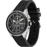 Hugo Boss Volane Chronograph Grey Dial Black Silicone Strap Watch for Men - 1513953