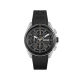 Hugo Boss Volane Chronograph Grey Dial Black Silicone Strap Watch for Men - 1513953