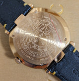 Versace V Metal Icon Black Dial Black Leather Strap Watch For Men - VQL020015
