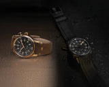 Maurice Lacroix Pontos S Diver Automatic Black Dial Brown Leather Strap Watch For Men - PT6248-BRZ01-330-2