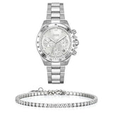 Hugo Boss Novia Chronograph Silver Dial Silver Steel Strap Watch for Women - 1502616