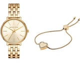 Michael Kors Pyper Quartz Gold Dial Gold Steel Strap Watch For Women - MK3898
