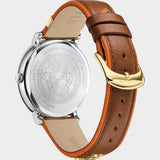 Versace V-Circle Silver Dial Brown Leather Strap Watch for Women - VBP03017