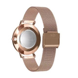 Daniel Wellington Petite Melrose Black Dial Rose Gold Mesh Strap Watch For Women - DW00100303