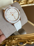 Michael Kors Runway Quartz White Dial White Rubber Strap Watch For Women - MK6853