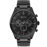 Hugo Boss Pioneer Chronograph Black Dial Black Steel Strap Watch for Men - 1513714