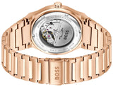 Hugo Boss Candor Automatic Grey Dial Rose Gold Steel Strap Watch for Men - 1514185